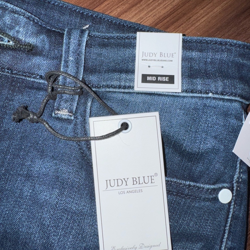 Judy Blue Blue Denim Cutoff Shorts - Picture 2 of 4